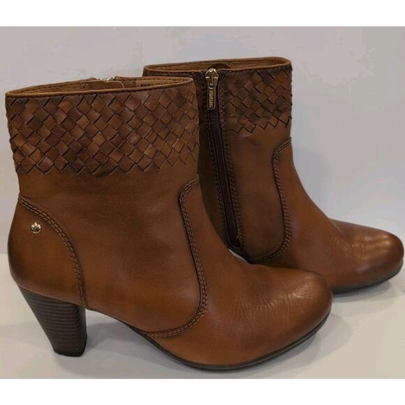 Pikolinos Women's Brown Leather Booty Zipper Close Size 8, EU 38 - Picture 1 of 8